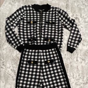 Plaid track suit 2 piece set.